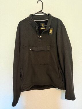 Browning Black Pullover with Yellow Logo Patch